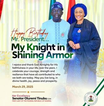 https://gong-news.com/tinubu President Tinubu clocks 73, First Lady felicitates her knight